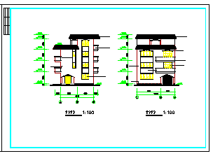 某多层别墅建筑cad设计图含效果图_图1