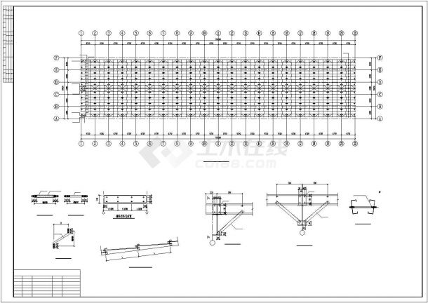 某地区大型钢结构厂房建筑设计施工CAD图纸-图一
