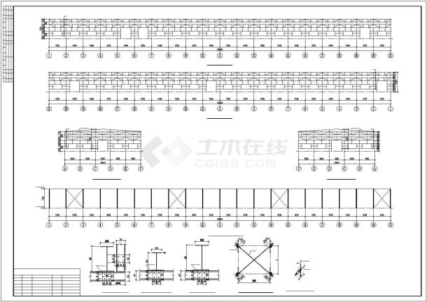 某地区大型钢结构厂房建筑设计施工CAD图纸-图二