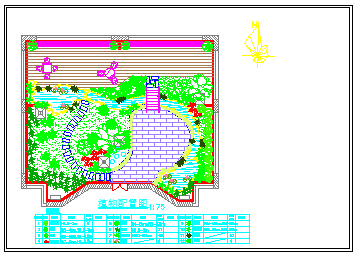 某屋顶花园景观设计cad施工图纸_图1