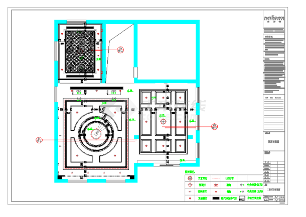 福建中式风格精致茶室室内设计施工图含效果图CAD图纸-图二