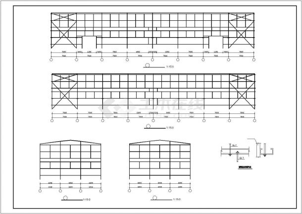 某地区钢架构工业厂房建筑全套设计施工CAD图纸-图一