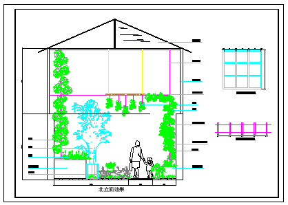 屋顶花园绿化设计cad平面图纸-图一