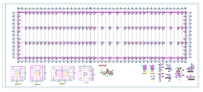 某地300m大型门刚厂房钢结构施工图含建筑图CAD图纸_图1