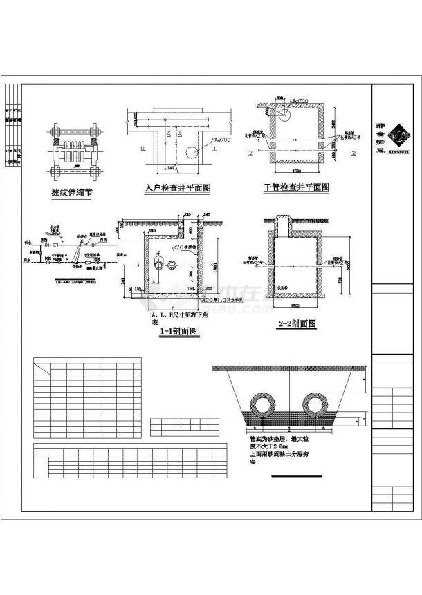 浙江省某小区室外热网cad施工设计图-图二