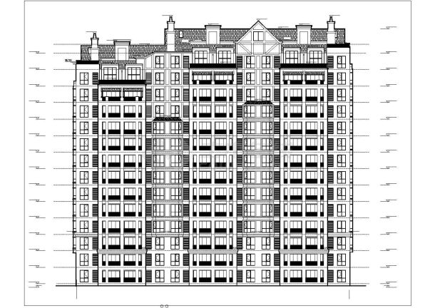 杭州绿地臻城14层框架结构住宅楼建筑设计CAD图纸（含阁楼和地下1层）-图二