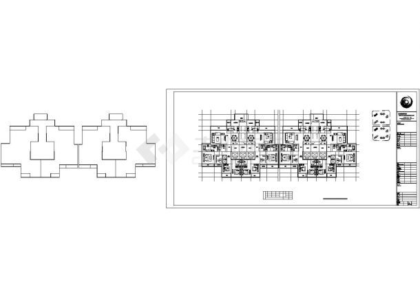 大连御景湾小区住宅楼标准层平面设计CAD图纸（146+170/2梯4户对称型）-图一