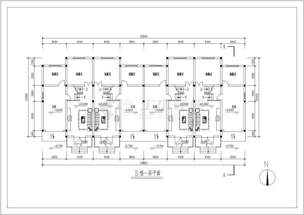 许昌小住宅方案设计全套施工cad图-图二