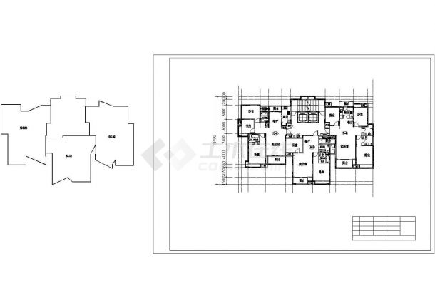 郑州银桥花园小区住宅楼标准层平面设计CAD图纸（127+101+128/1梯3户）-图一