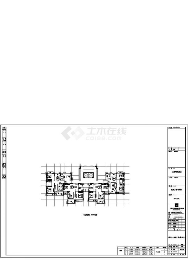 汾阳市福星花园小区住宅楼标准层平面设计CAD图纸（111+84x2+85/1梯3户）-图一