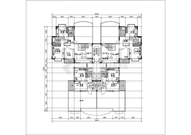 13层小高公寓楼经典户型建筑设计CAD图纸-图二