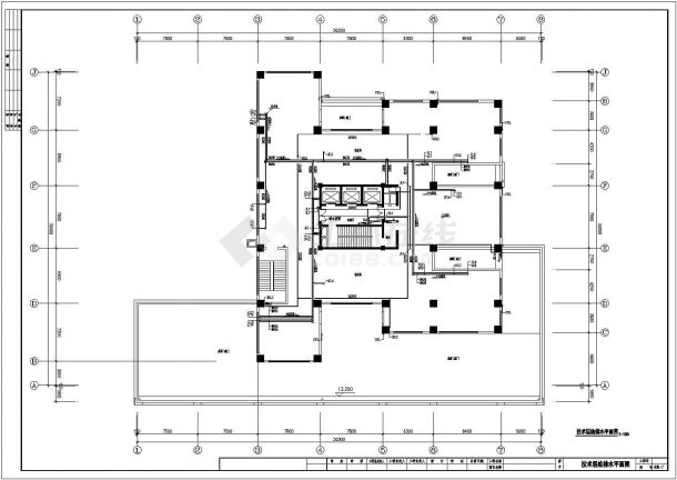 长56.54米宽39米24层公寓住宅楼消火栓给水CAD系统图-图一