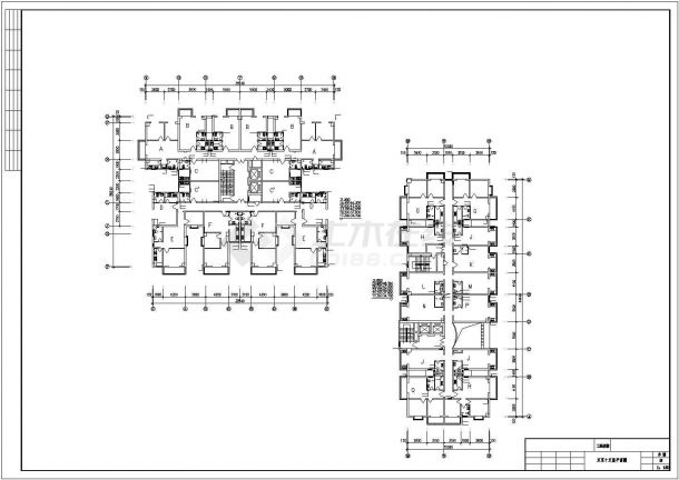 长64米宽28米23层偏L型大厦单身公寓楼建筑设计CAD施工图-图一