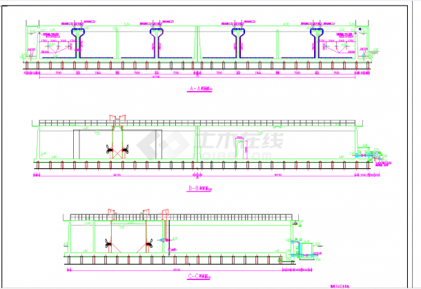 某地某污水处理厂新建改良型AAO生化池工艺图CAD图纸-图二