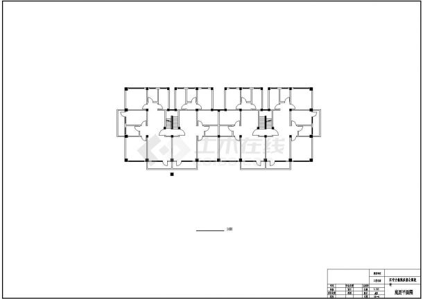 3650平米六层框架结构学生公寓建筑施工cad图(含计算书，毕业设计)-图二