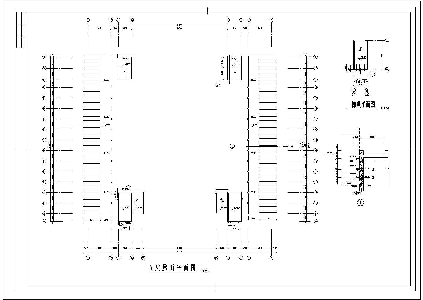 【杭州】某中学教室公寓楼全套建筑结构施工cad图（含各层平面图，节点详图）