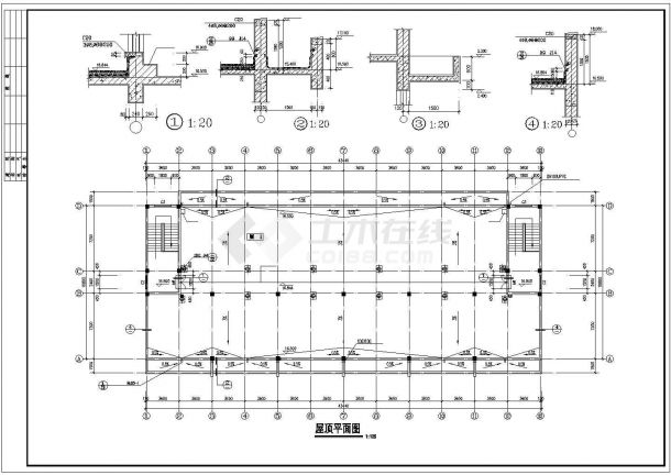 【杭州】某中学公寓宿舍楼全套建筑施工cad图（含窗立面图，卫生间详图）-图二