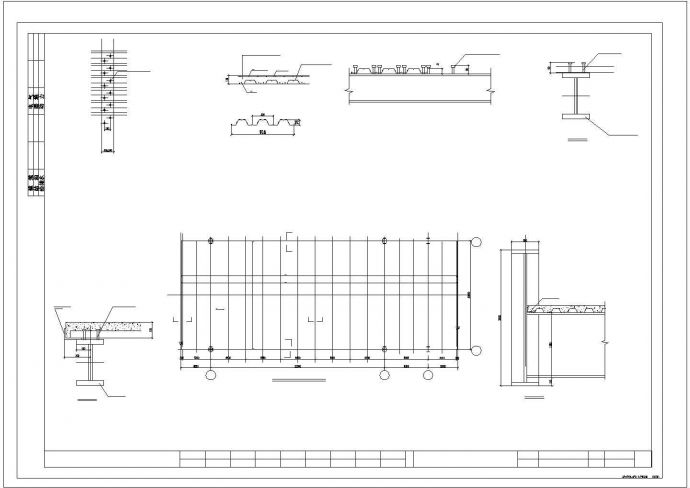 太原市某大型商业街三层钢结构过街天桥全套结构设计CAD图纸_图1