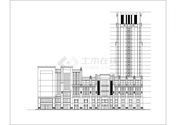 某二十层高层商业公寓综合体建筑施工图-图二