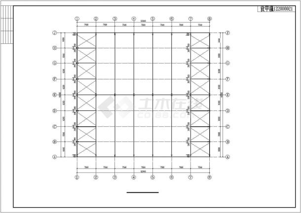 丽水市某大型化肥厂单层门式刚架结构仓库结构设计CAD图纸-图一