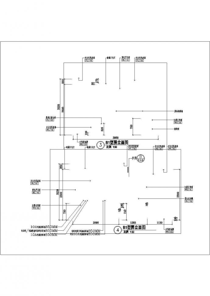 邱德光－上海礼顿国际公寓B1 B2-1型样板间室内装修设计cad施工图._图1