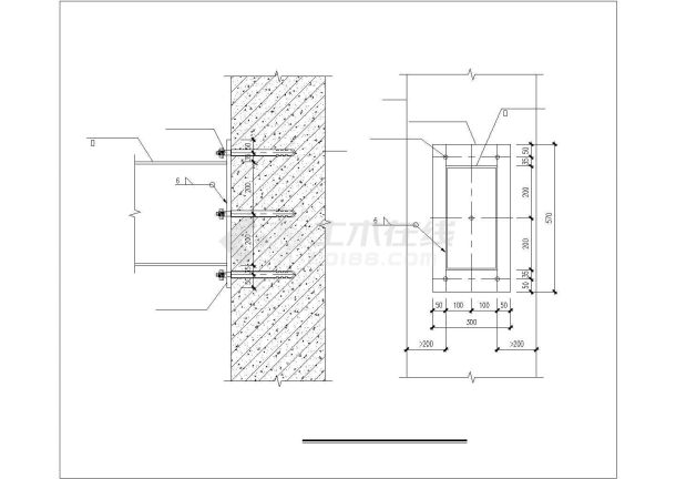西安市某小型服装厂3层钢框架结构办公楼夹层结构设计CAD图纸-图二