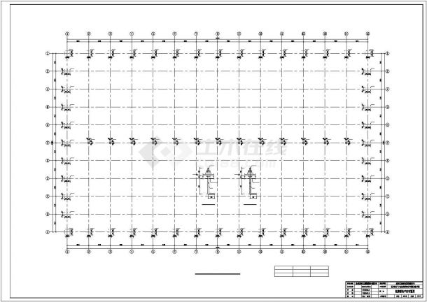 沈阳市某大型面粉加工厂单层钢结构仓库全套结构设计CAD图纸-图二