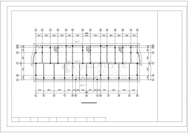 2035平方米五层单身公寓楼设计施工cad图，共十二张-图二