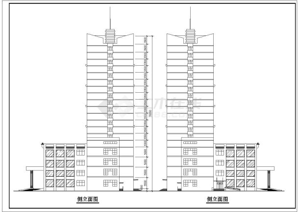 某现代二十层高层酒店CAD方案图纸（知名设计院设计）-图二