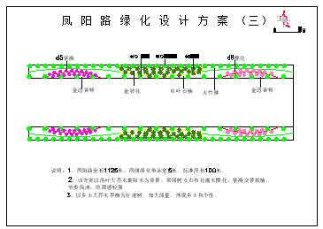 凤阳路绿化cad设计方案图纸_图1
