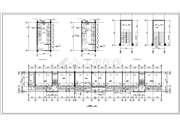 广西某中学4456㎡地上六层框架结构教学楼设计cad全套建筑施工图（含设计说明）-图一