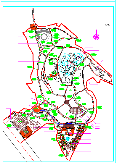 某市西山公园西区规划cad设计图纸-图二