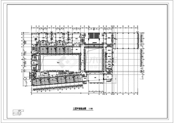 某小学四层砖混结构教学楼设计cad建筑施工平面图（甲级院设计）-图二