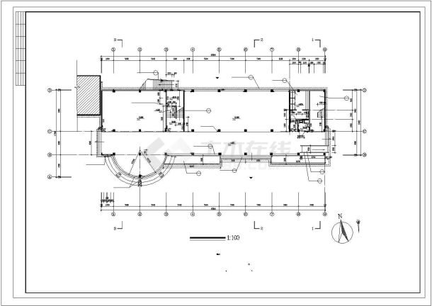 某小学五层框架结构多功能教学楼设计cad全套建筑施工图（甲级院设计，11张图）-图一