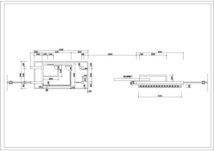 某单位大门门棚CAD完整结构设计方案_图1