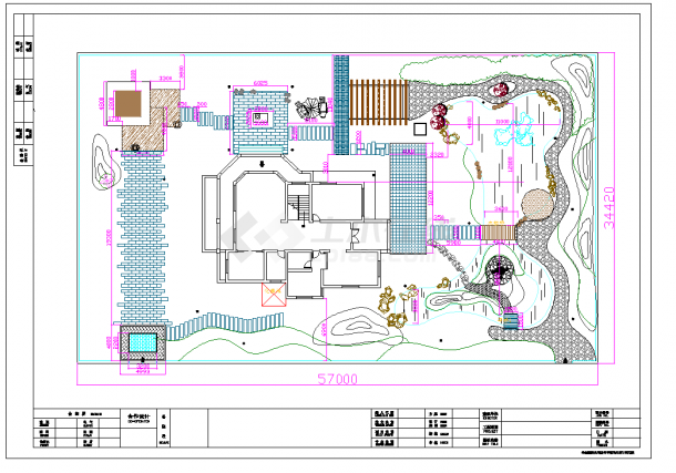 安徽独栋别墅庭院园林景观工程施工图CAD图纸-图二