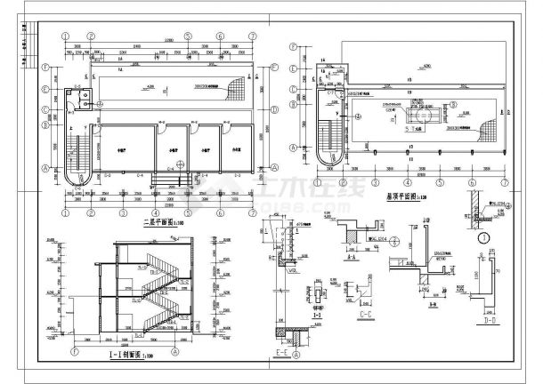 某食堂CAD建筑设计全套施工图-图二