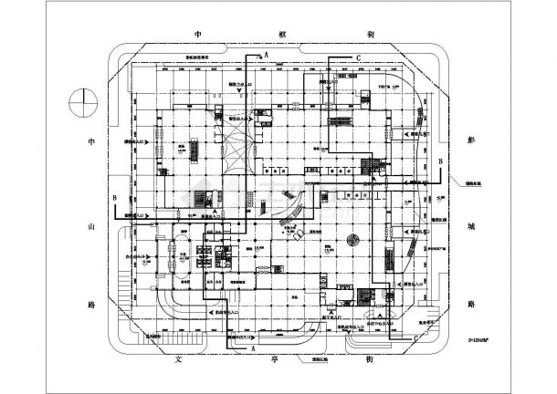 某世纪购物广场方案CAD设计建筑完整平面图-图二