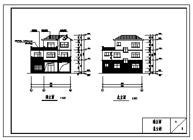 别墅设计_某三层砖混结构现代别墅全套施工cad图纸-图一