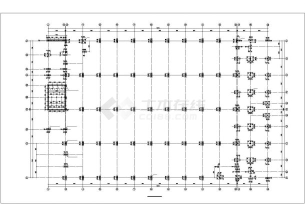 银川市某大型摩托车制造厂钢结构厂房结构设计CAD图纸（带吊车）-图二
