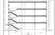 某四层出租房(一室一厅)建筑平方剖面CAD设计构造图纸