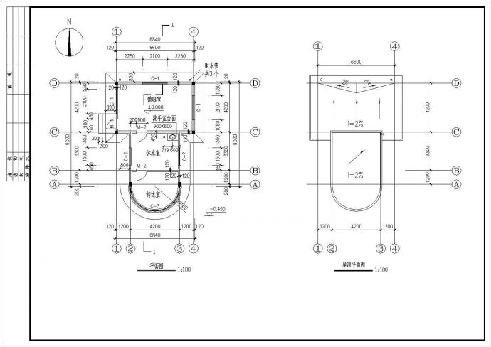 某大门传达室CAD建筑设计完整构造施工图_图1