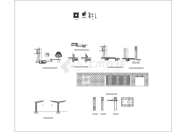 某厂房入口门卫室设计CAD建筑施工图-图二