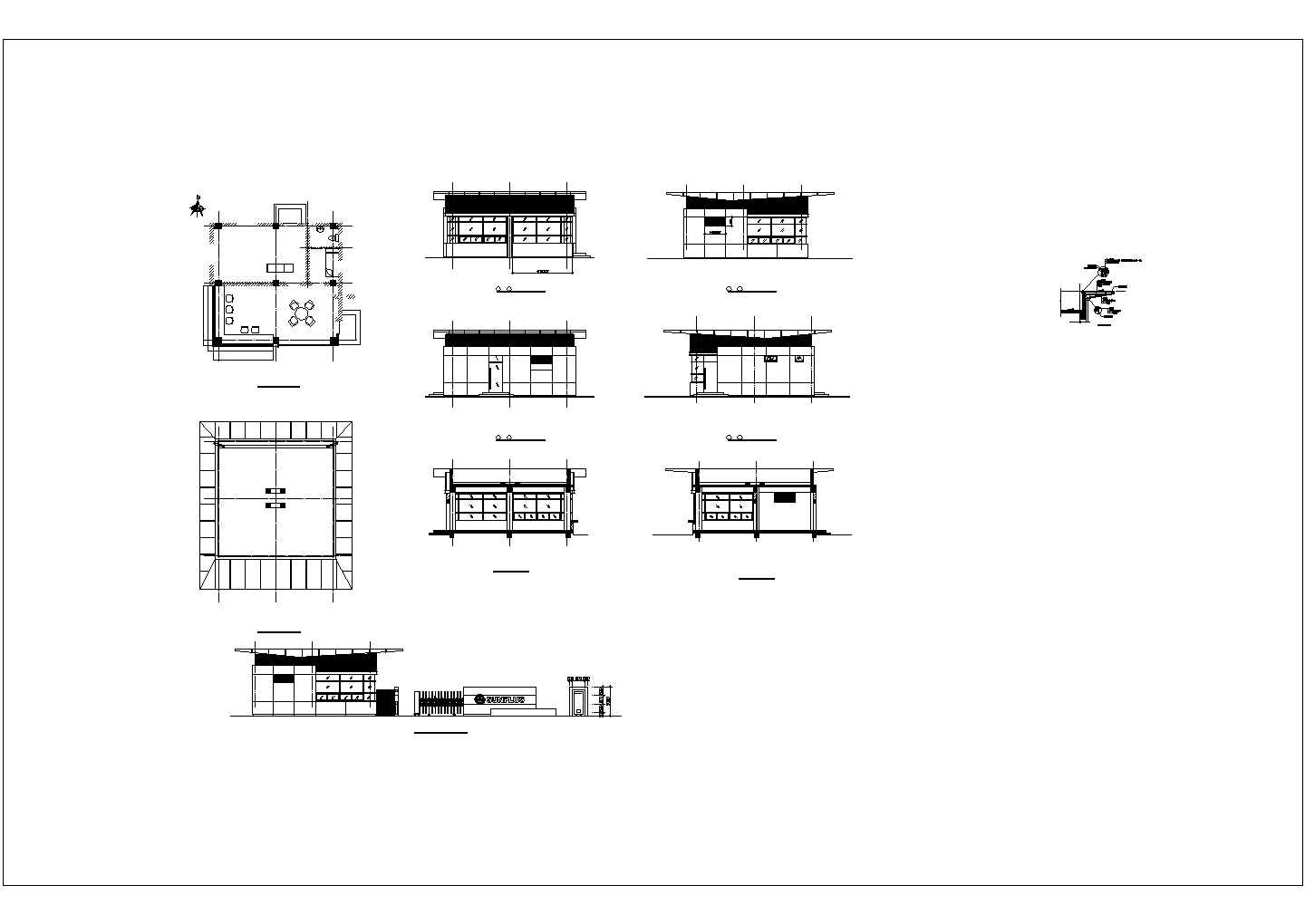 某厂房入口门卫室设计CAD建筑施工图