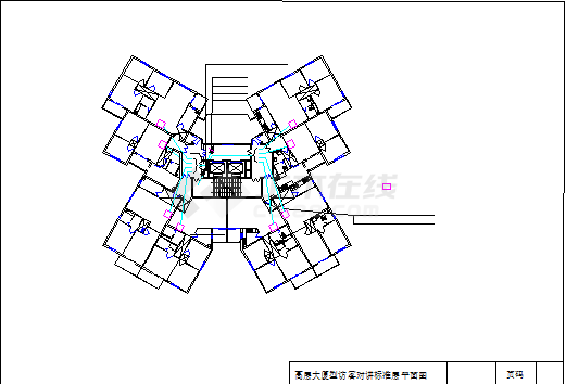某地区高层大厦型访客对讲系统CAD平面图-图二