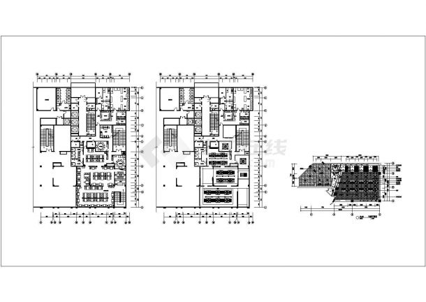 西安某餐厅建筑CAD设计完整详细施工图-图一