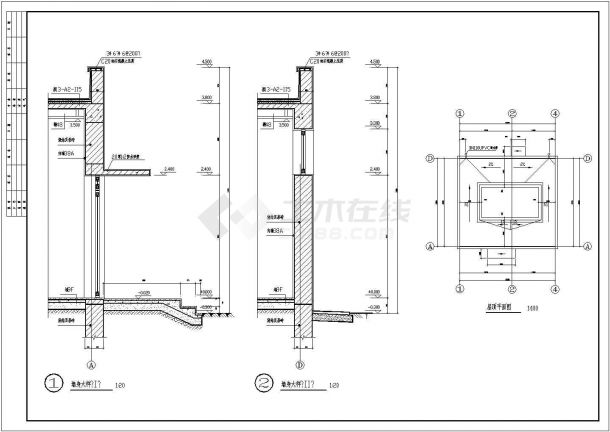某长9.8米 宽9.1米CAD设计单层砌体结构89平米市区公厕-图二
