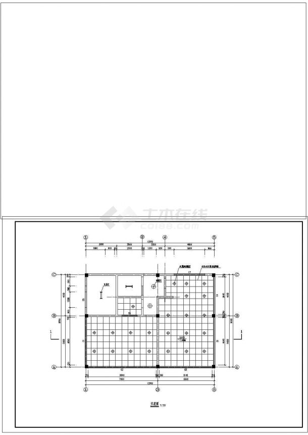 某长12.5米 宽9米 1层116平米城区公厕CAD结构施工设计图纸-图二