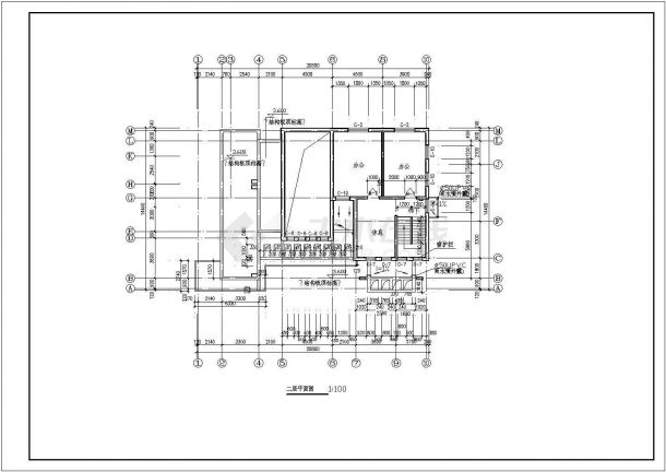 某长20.8米 宽14.46米 二层砖混结构362.6平米城市环卫班点转运站及公厕CAD施工图纸-图二