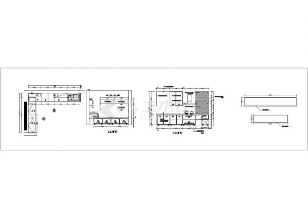 某3套厨柜设计CAD结构施工完整详细图纸-图二